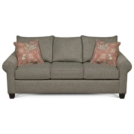 Casual Sofa with Rolled Arms